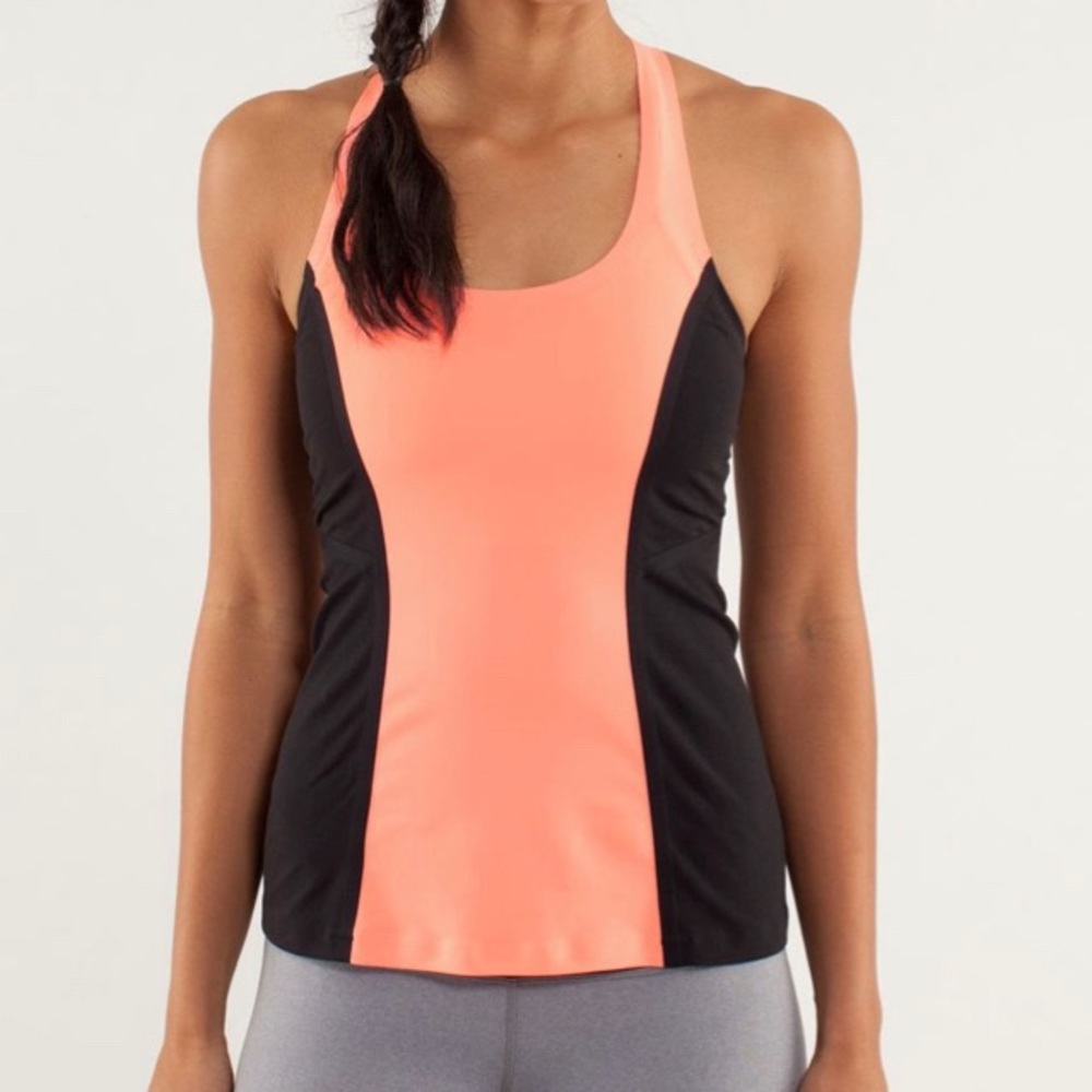 lululemon | Cool Racerback *Bonded | size 6 | Pop Orange/Black